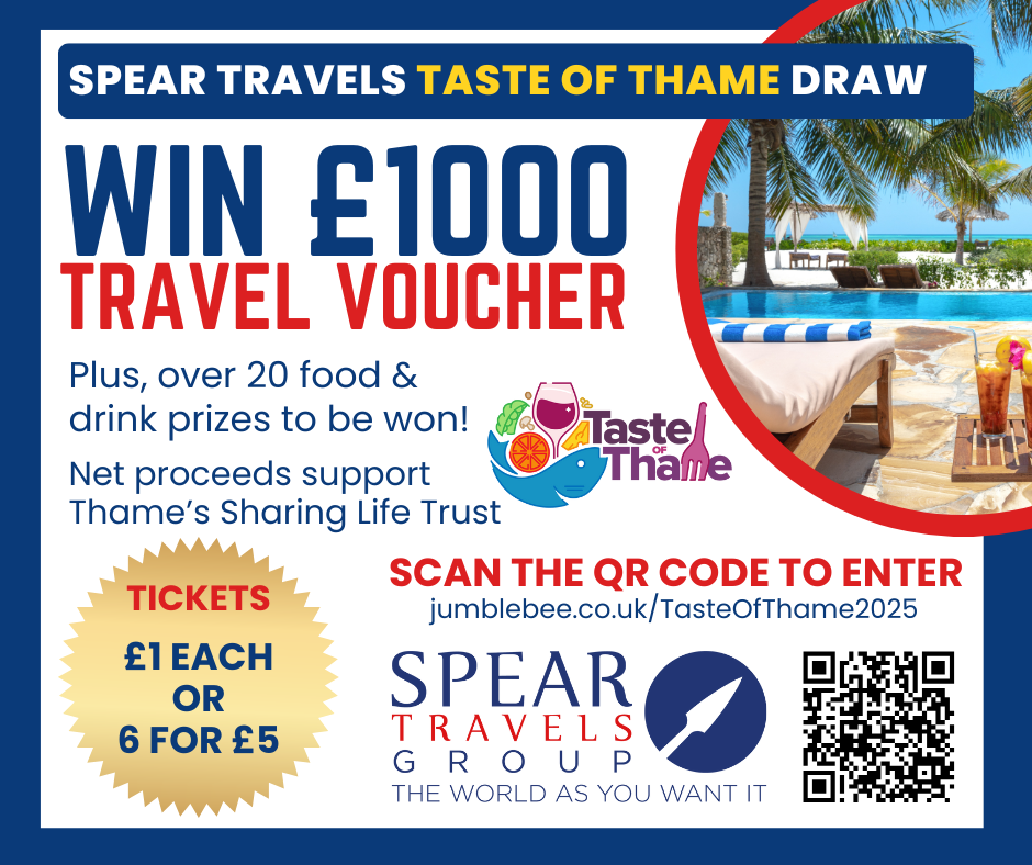 Taste of Thame Prize Draw Win £1000 Travel Voucher Plus over 20 other prizes to be won.